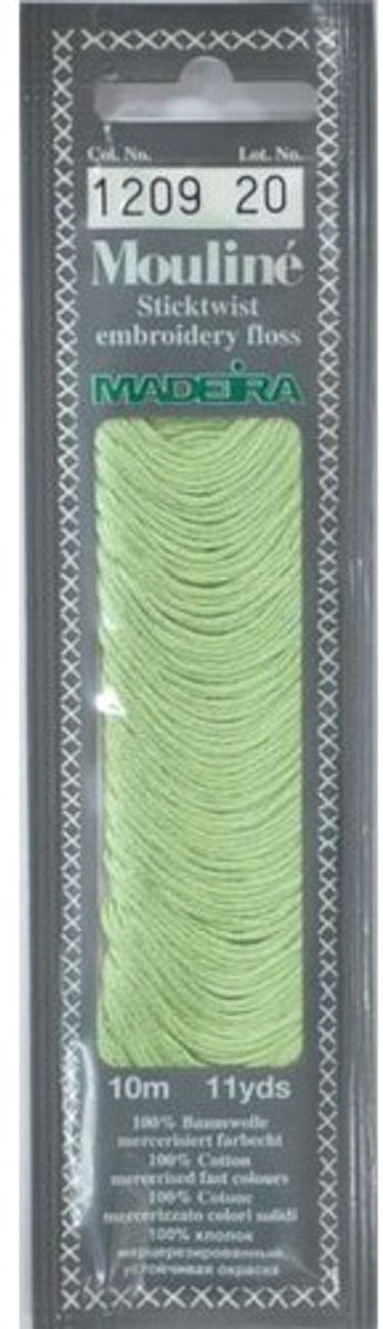 Borduurgaren Madeira Mouline 10 meter 6 draads splijtgaren - groen (1209)