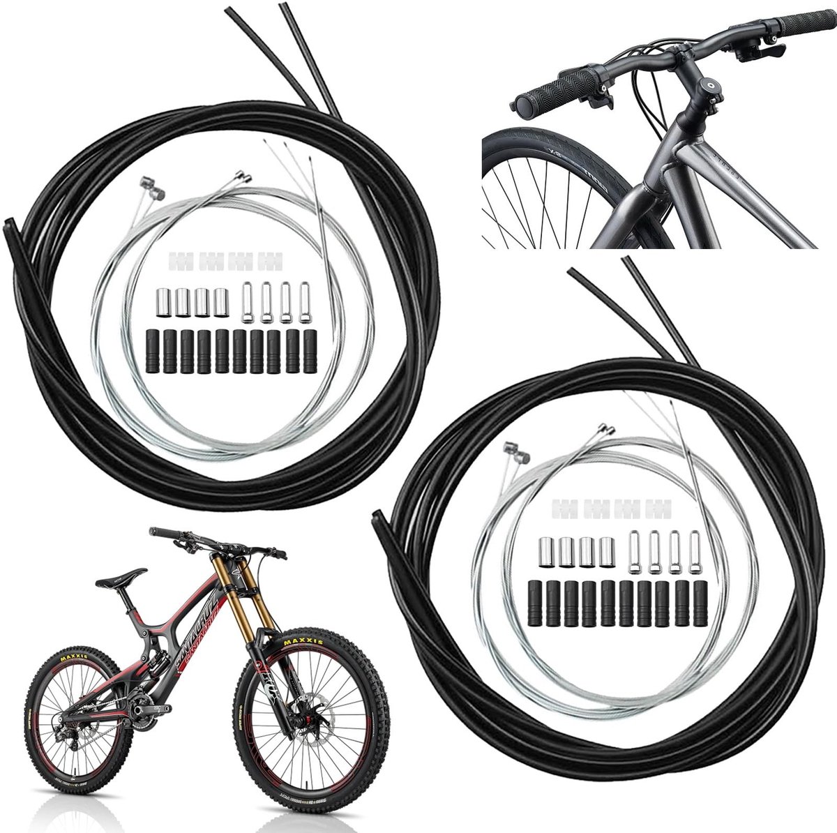 Solidchoice - Set van 2 Universele Fietskabels voor Rem en Versnelling