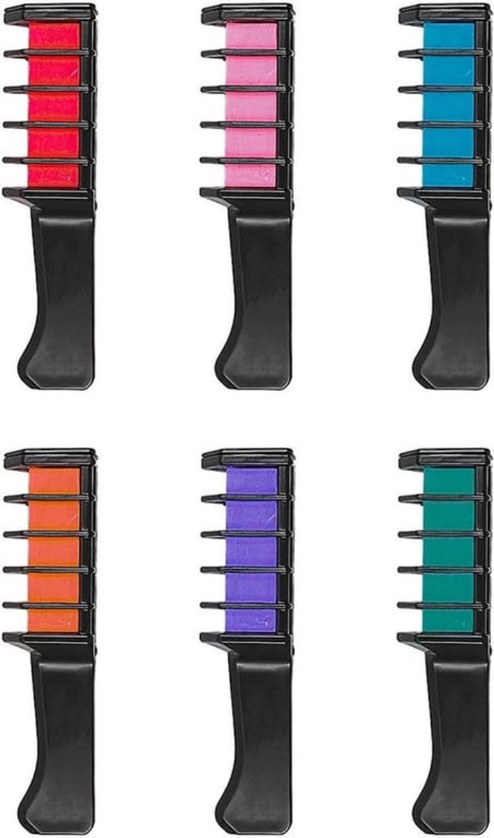 - Haarkrijt voor meisjes - Tijdelijke haarkleurstift - Feestelijke gelegenheden - 6 kleuren - Geschikt voor kinderen - Diverse feestdagen.