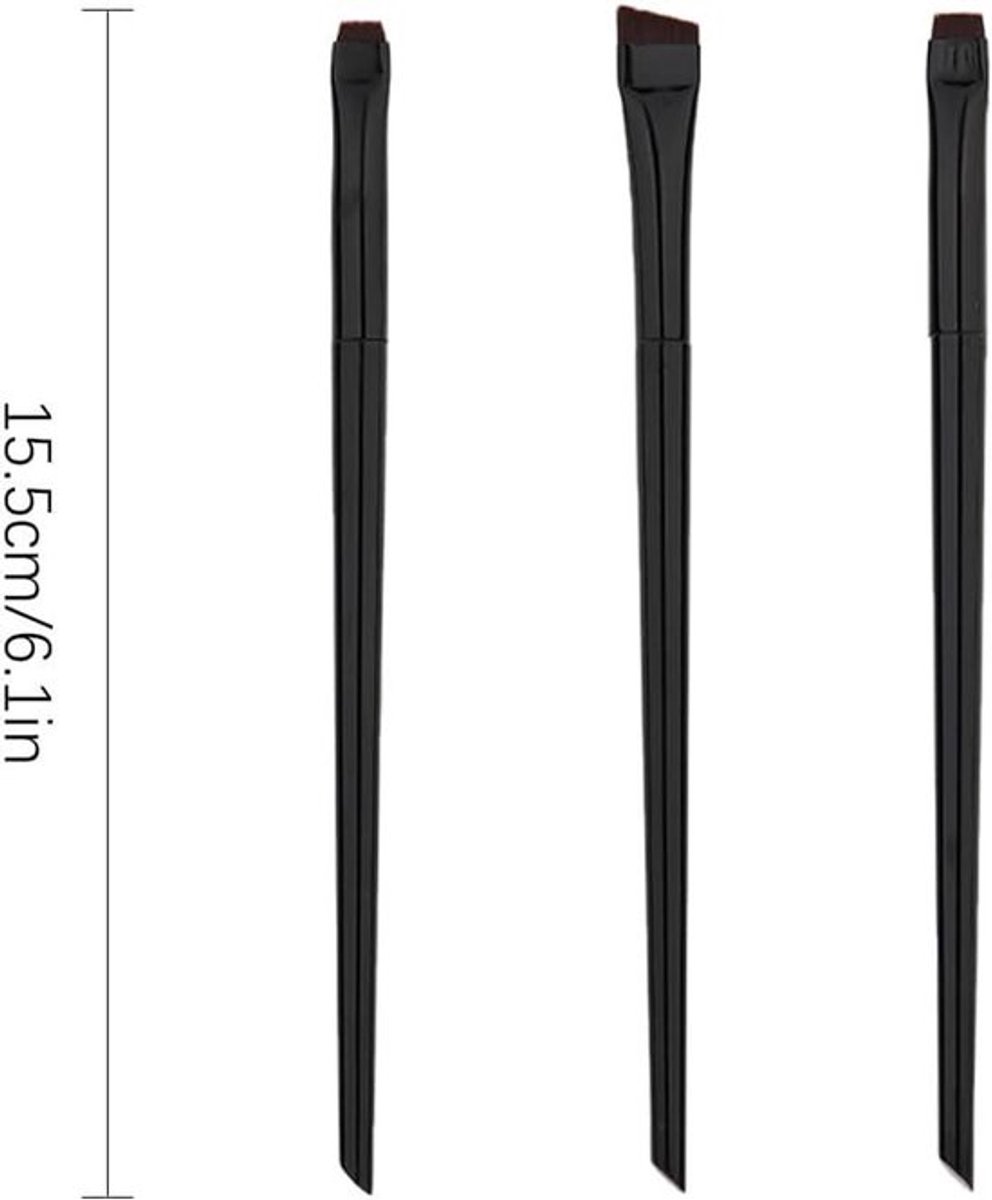 Roze 15-delige Make-up kwasten set - zachte wenkbrauw- en oogschaduwkwast - wenkbrauwborstel - make-uptools - geschikt voor cosmetica - hoekige en platte eyeliner-wenkbrauwconcealerkwast