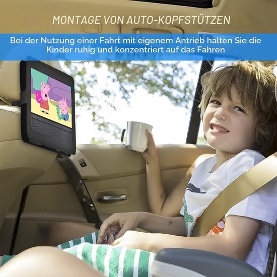 Draagbare DVD-speler 9,5 Inch - 7,5 Inch HD Scherm - Mini DVD-speler voor Auto en Kinderen - Met Accu - Regiovrij - USB/SD/Hoofdtelefoon — afbeelding 4
