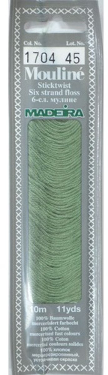 Borduurgaren Madeira Mouline 10 meter 6 draads splijtgaren - groen blauw (1704)