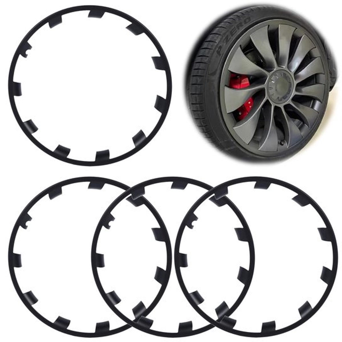 Velgbeschermer Krasbestendig - Velgafdekking - Naafbescherming - Decoratief - Model Y 21 Inch - Duurzaam - Wielbeschermer