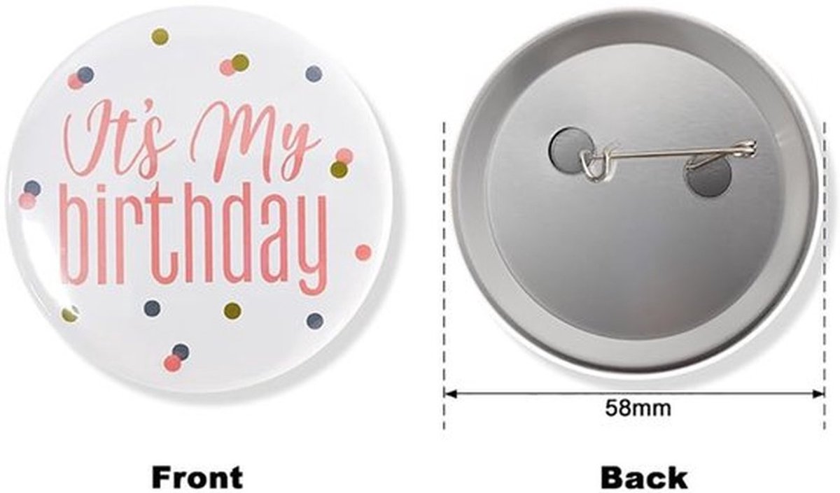 Verjaardagspins Hoogste Kwaliteit - Verjaardag Pin - Broche/Corsage - Hypoallergeen - Accessoire voor Feest - Elegante Ontwerp - Feestbadge
