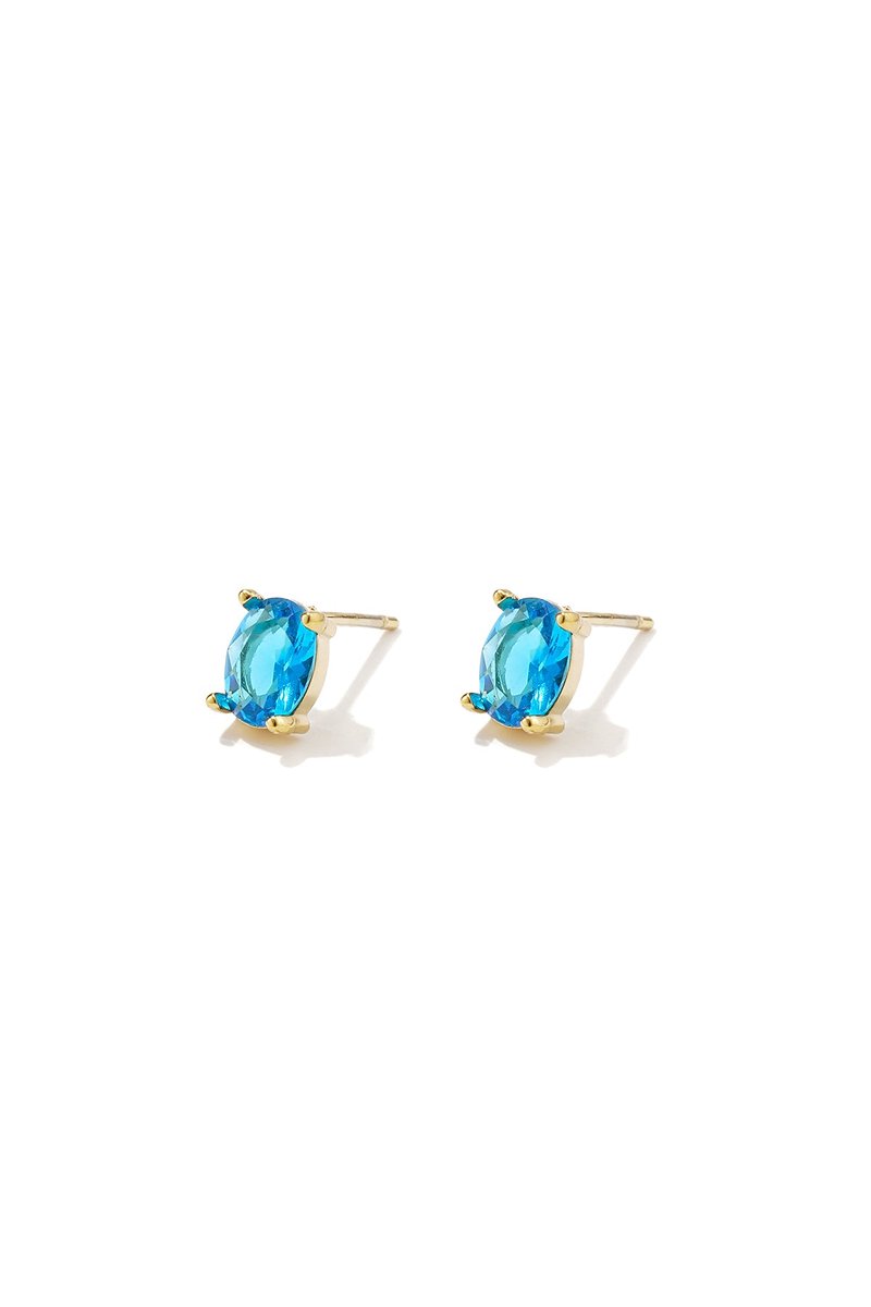 Vara - Oorknopjes - Zirkoon & Stainless Steel - - Blauw