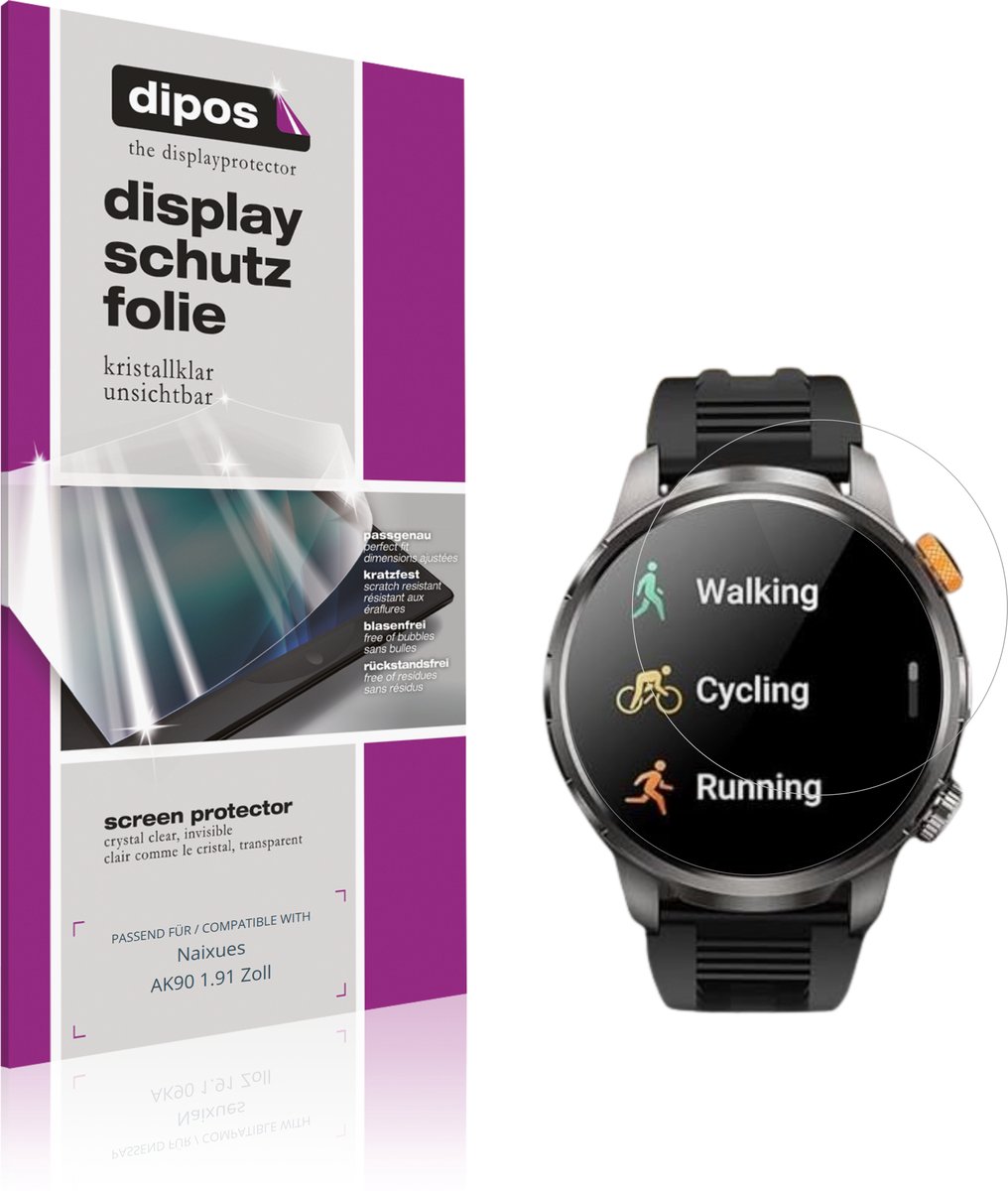 dipos – 6x Beschermfolie geschikt voor Naixues AK90 1.91 Zoll | Krasbestendige & heldere Screenprotector Ultra-Thin