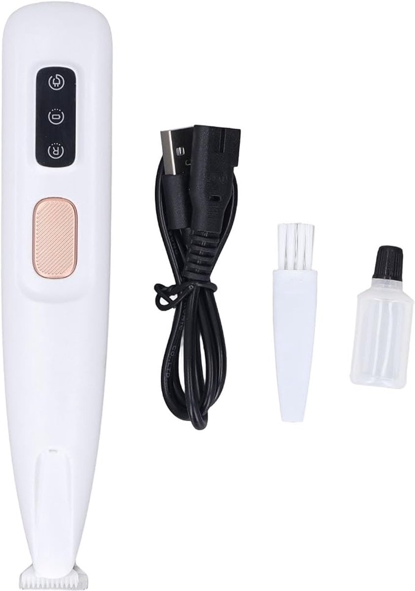 Elektrische Pootjestrimmer voor Honden en Katten, met LED-Licht, Oplaadbaar, Stil, voor Veilig en Nauwkeurig Trimmen