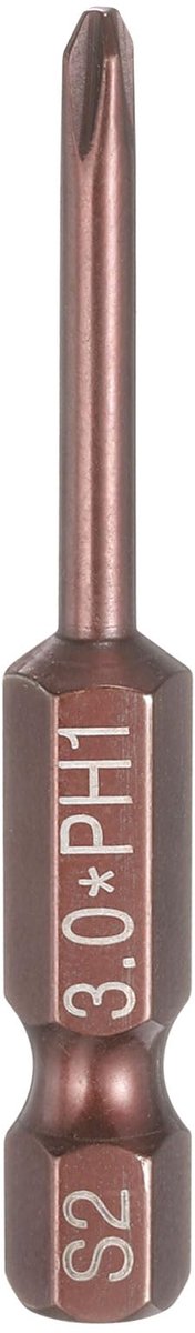 Phillips schroevendraaier bitset PH1 1/4" met magnetische bits 50mm