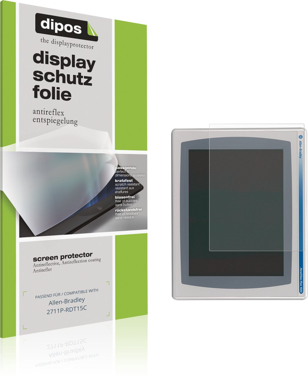 dipos – 2x Matte Beschermfolie geschikt voor Allen-Bradley 2711P-RDT15C | Krasbestendige & antireflecterende Screenprotector Ultra-Thin