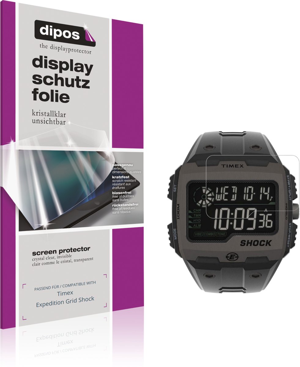 dipos – 6x Beschermfolie geschikt voor Timex Expedition Grid Shock | Krasbestendige & heldere Screenprotector Ultra-Thin