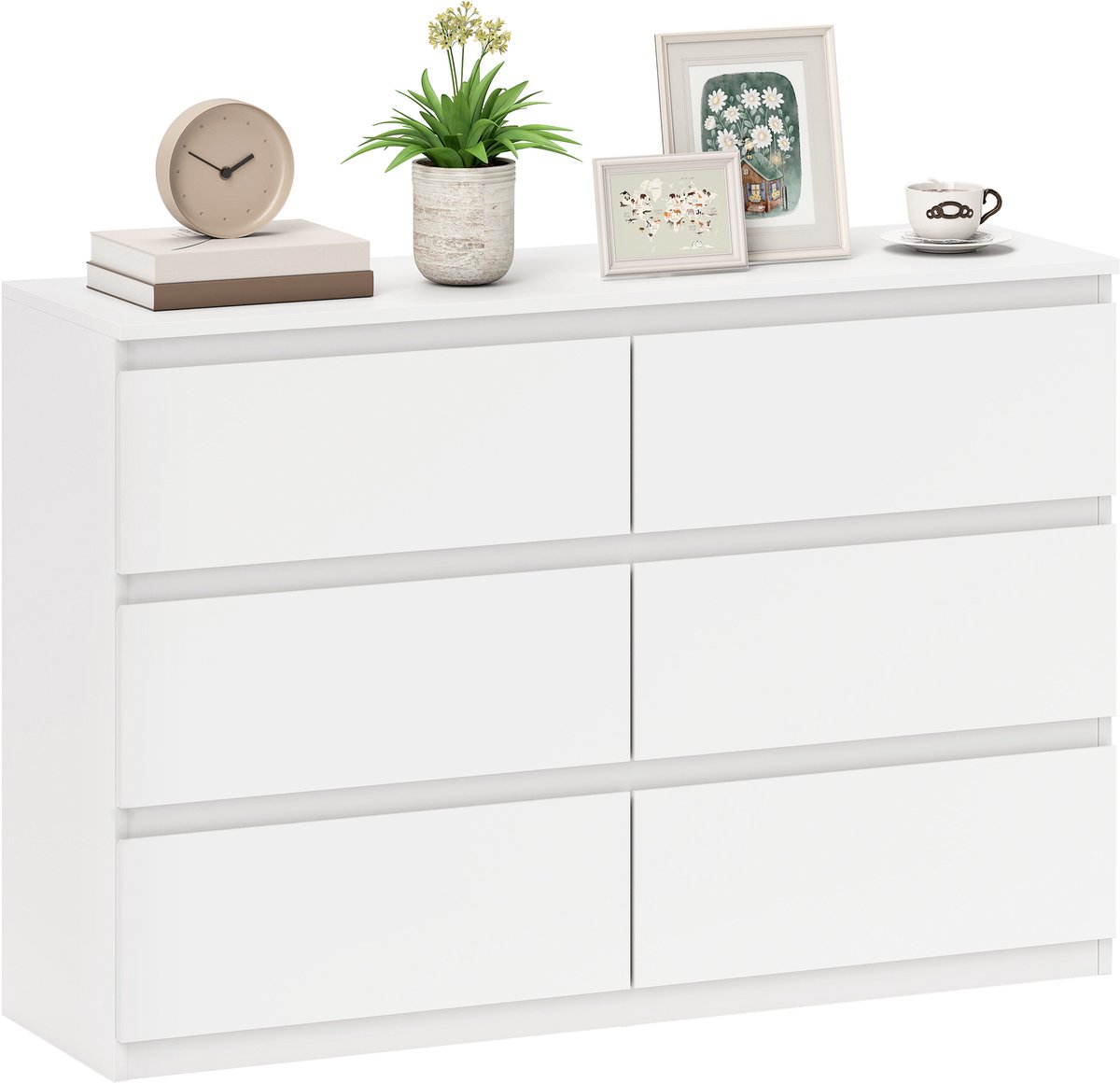 HOMCOM Ladekast-Spaanplaat-112L x 34B x 75H cm-Wit