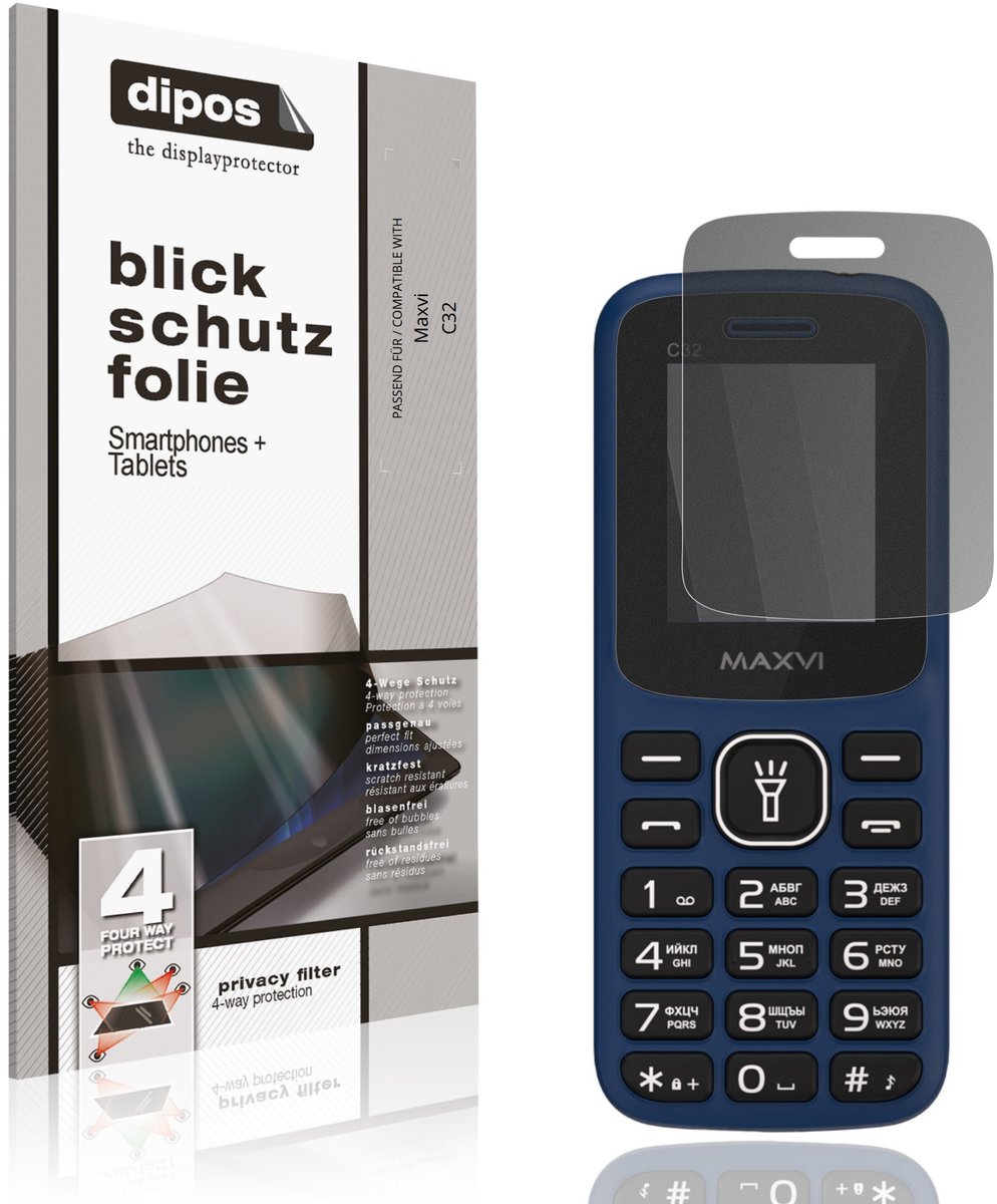 dipos – Matte Privacy Screenprotector geschikt voor Maxvi C32 | Anti-Spy Beschermfolie