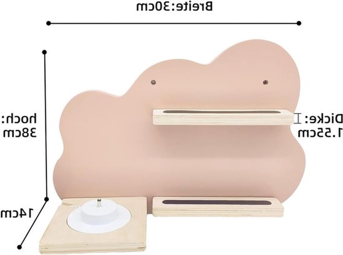 Magnetische wandplank voor Toniebox met 24 figuurslots, ideaal voor kinderen om te spelen en te verzamelen (roze, wolk)
