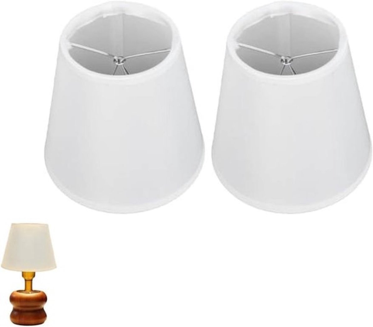 Lampenkap in tonvorm, wit, 2 lampenkappen, stoffen lampenkap, tonvormige plafondlamp, mini lampenkap