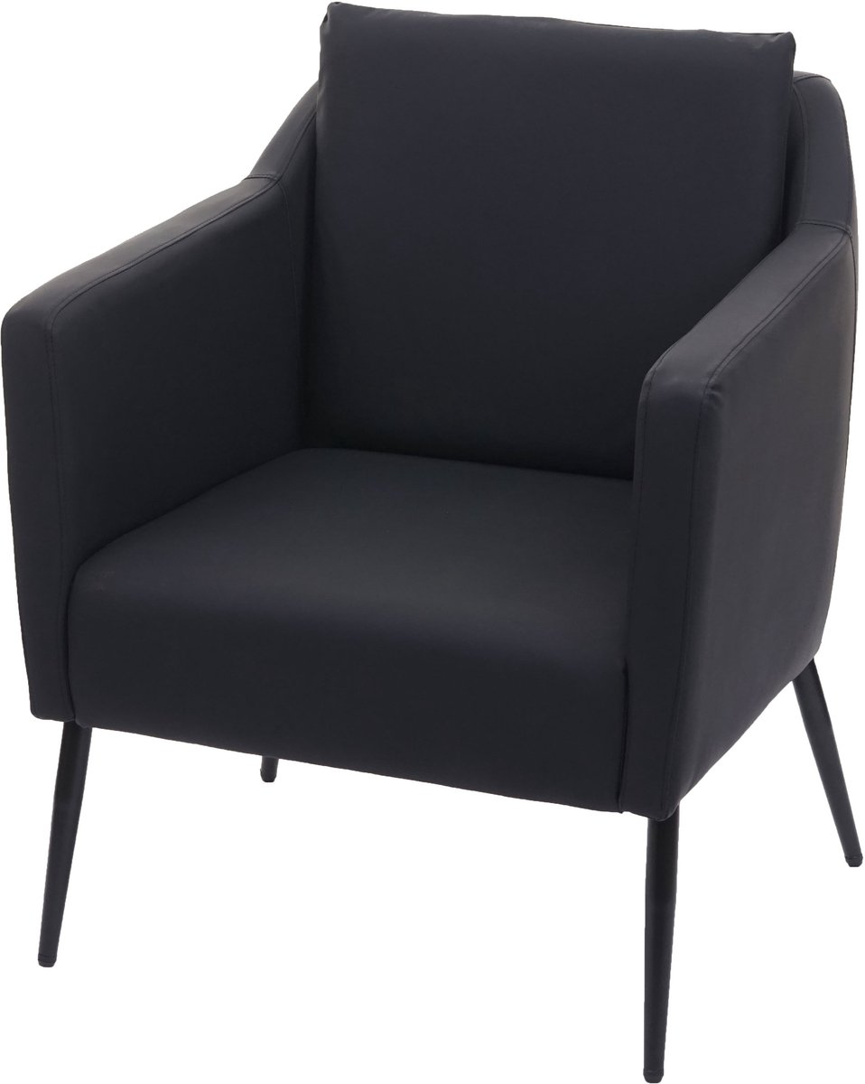 Lounge fauteuil MCW-H93a, fauteuil cocktail fauteuil relax ~ kunstleer zwart