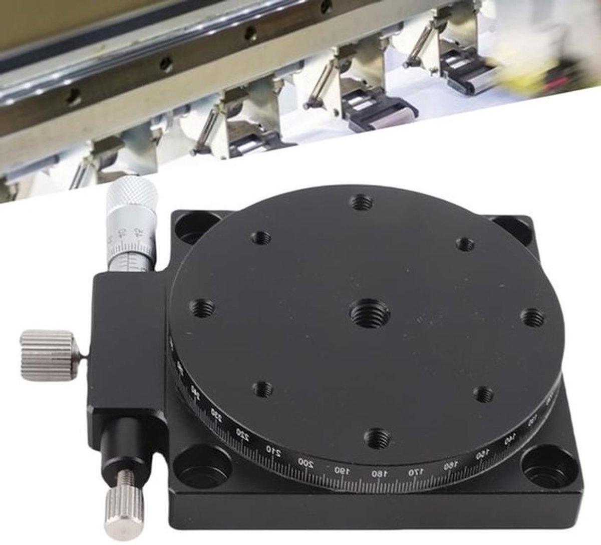 Handmatig Verplaatsbaar Lineair Platform met 360° Schuiftafel en Optische Fijnafstelling, Geschikt voor Precisietoepassingen en Lineaire Rollagertechnologie