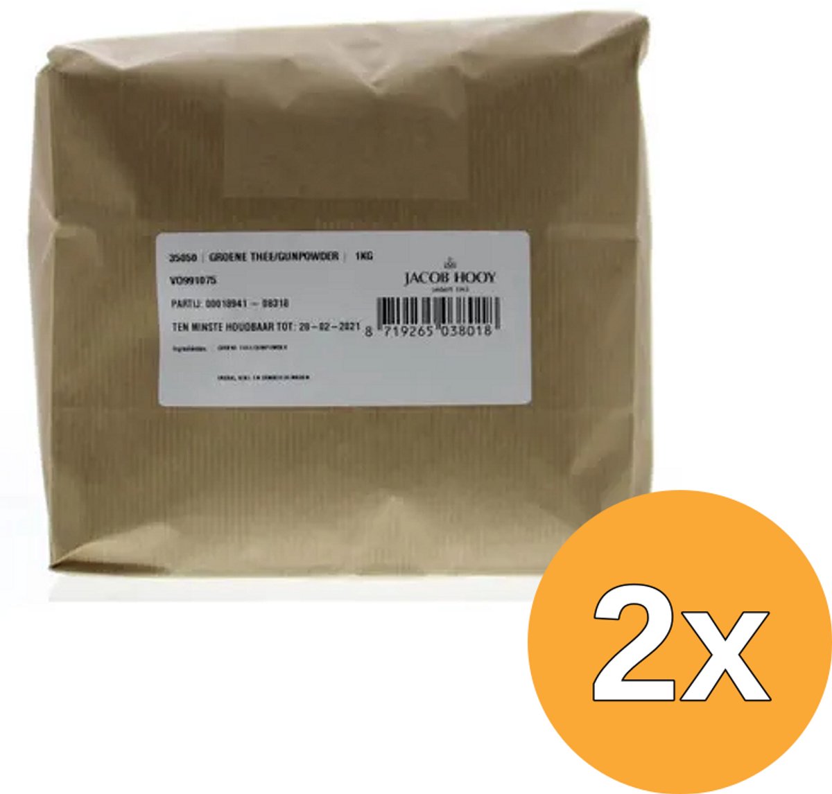 2x Jacob Hooy Groene thee/gunpowder (1000 gr)