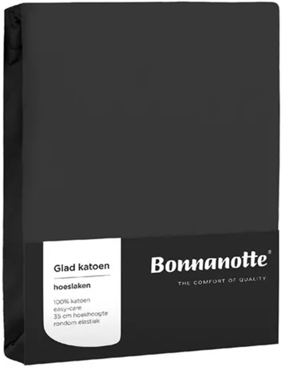 Bonnanotte Hoeslaken Katoen Donker Grijs 90x220