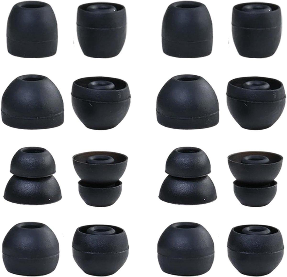 Siliconen Vervangende Oorkussens 8 Paar met Diverse Diameters 10mm, 12mm, 13mm, 14mm - Zwart en Comfortabel