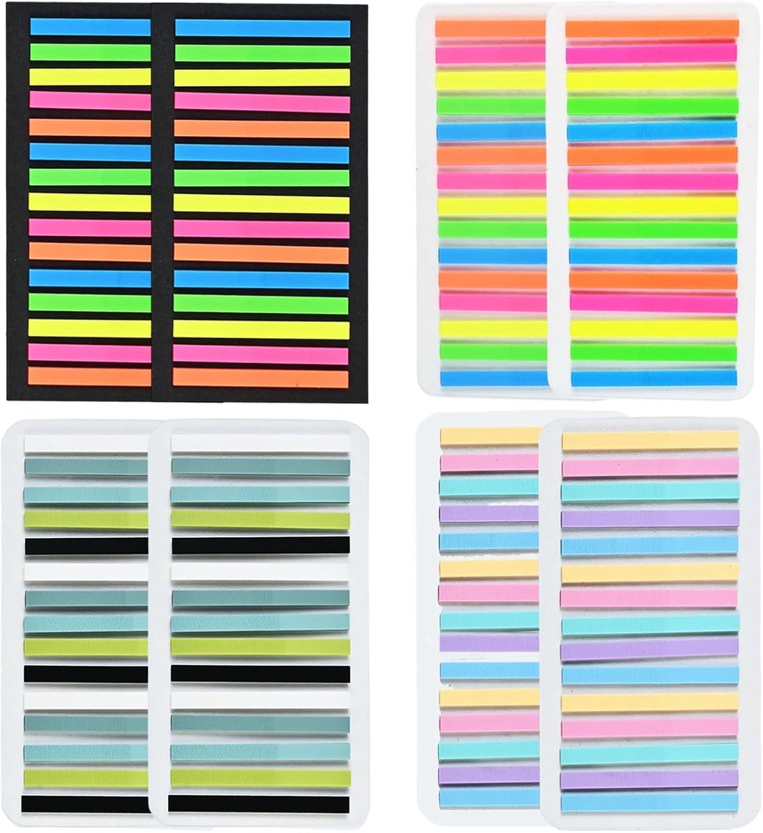 Transparante Boekenleggers - 2400 Stuks Zelfklevende Notities voor Boekenindex en Schrijfnotes in Diverse Kleuren