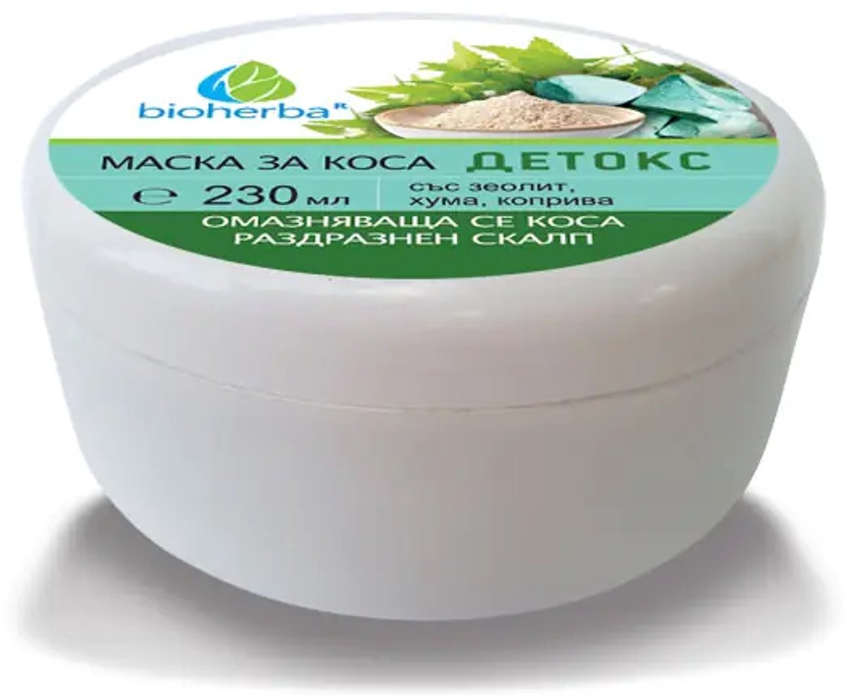 Natuurlijke Detox Haarmasker - met zeoliet - klei en brandnetel - rozen water - ontvet 230ml