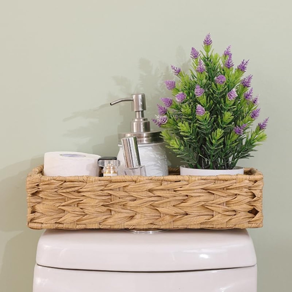 Multifunctionele Opbergmand van Gevlochten Natuurlijke Vezels, 35 x 15 x 8 cm, Voor Woonkamer en Slaapkamer, Decoratieve Opbergoplossing