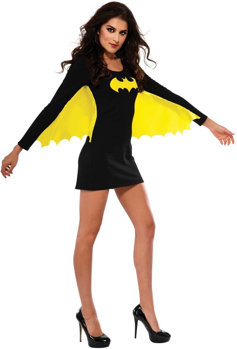 Rubies - Batgirl & Batwoman & Catwoman Kostuum - Aantrekkelijke Geel Zwart Gevleugelde Superheldin Batgirl - Vrouw - geel,zwart - Maat 34-36 - Carnavalskleding - Verkleedkleding