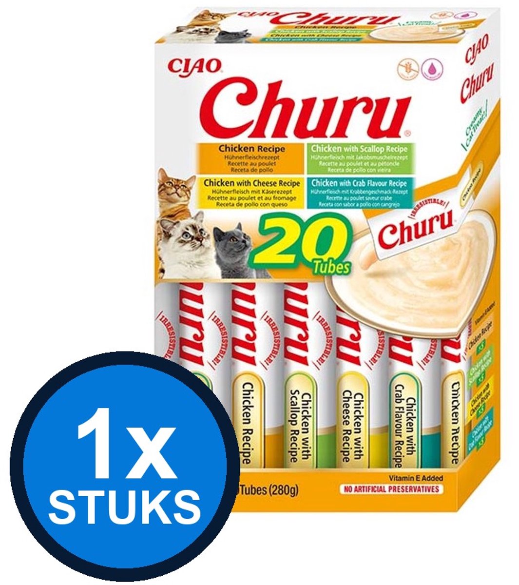 1x Ciao Churu Kip Puree - Kattensnack - 20x14g