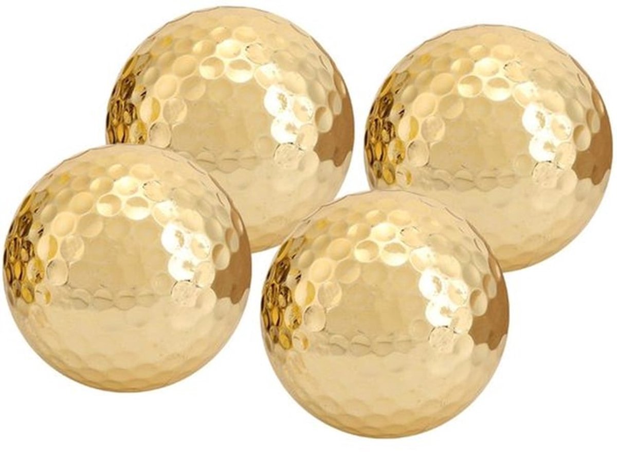 Golfbal Goudkleurig voor Hoge Zichtbaarheid - Golfballen 4 Stuks - Lichtgewicht en Duurzaam - 392 Bijengaten - Perfect voor Oefeningen