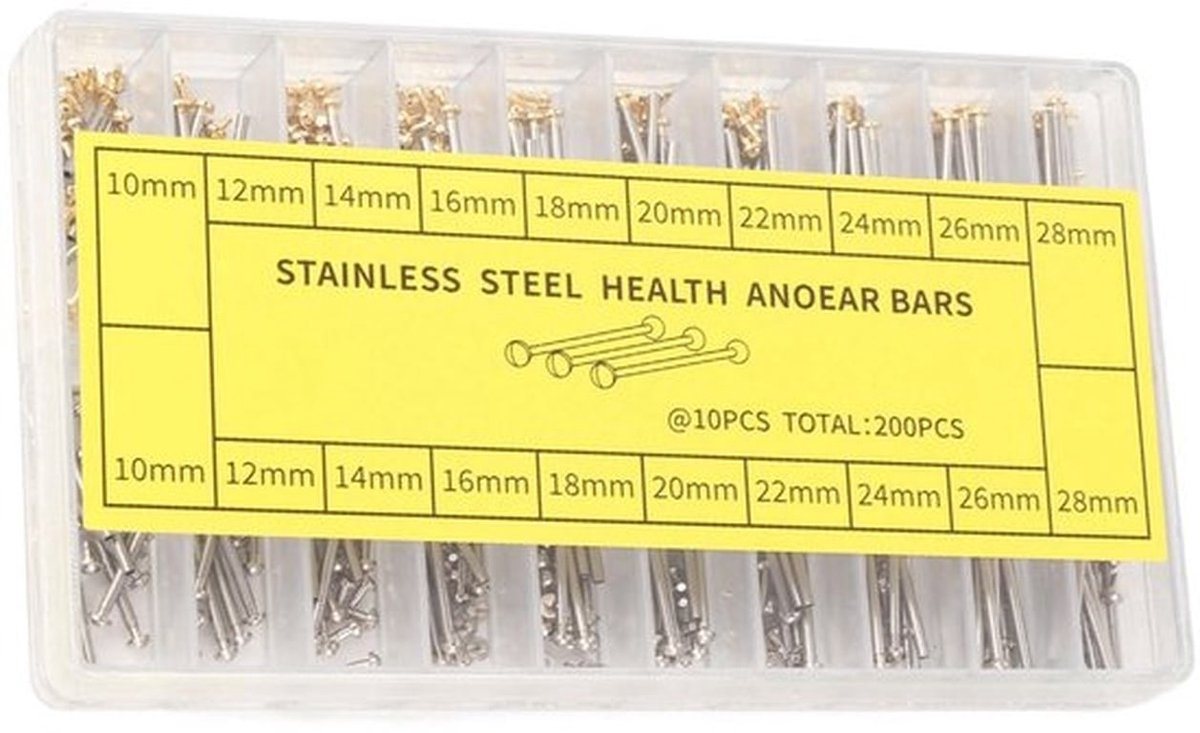 Horlogeband Verbindingsschroefbuis 1,3 mm - 200 Stuks - Goud/Zilver - Roestvrij Staal - Opslagdoos - Duurzaam - Horloge