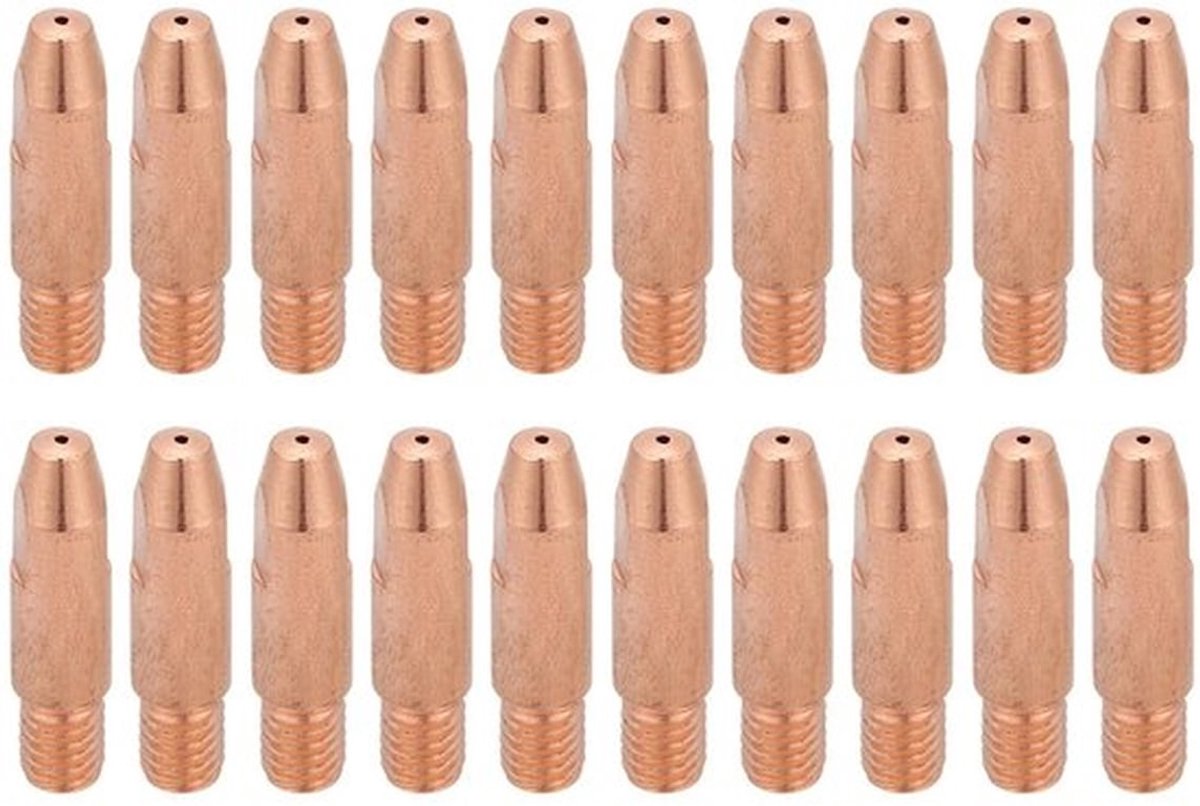 Lastips 20-stuks - Koperen Punt - MIG Fakkel Tip - Geschikt voor Binzel 24KD - Hoge Temperatuur Bestendig - Duurzaam en Stevig - Lasdoppen
