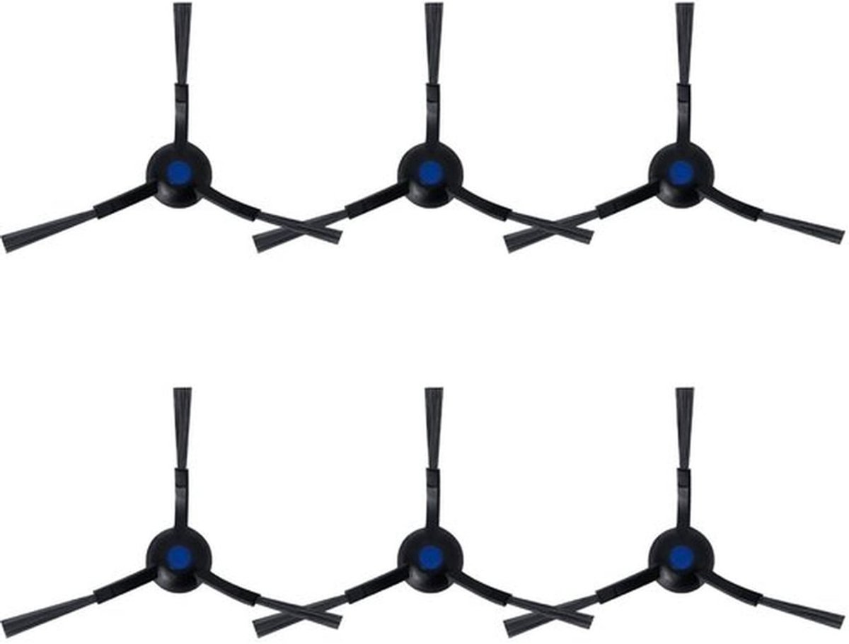 Zijborstel 6 stuks - Reserveonderdeel - Compatibel met Ecovacs Deebot N30/N20/T30 - Robotstofzuiger - Hoogwaardige kwaliteit - Robotborstel