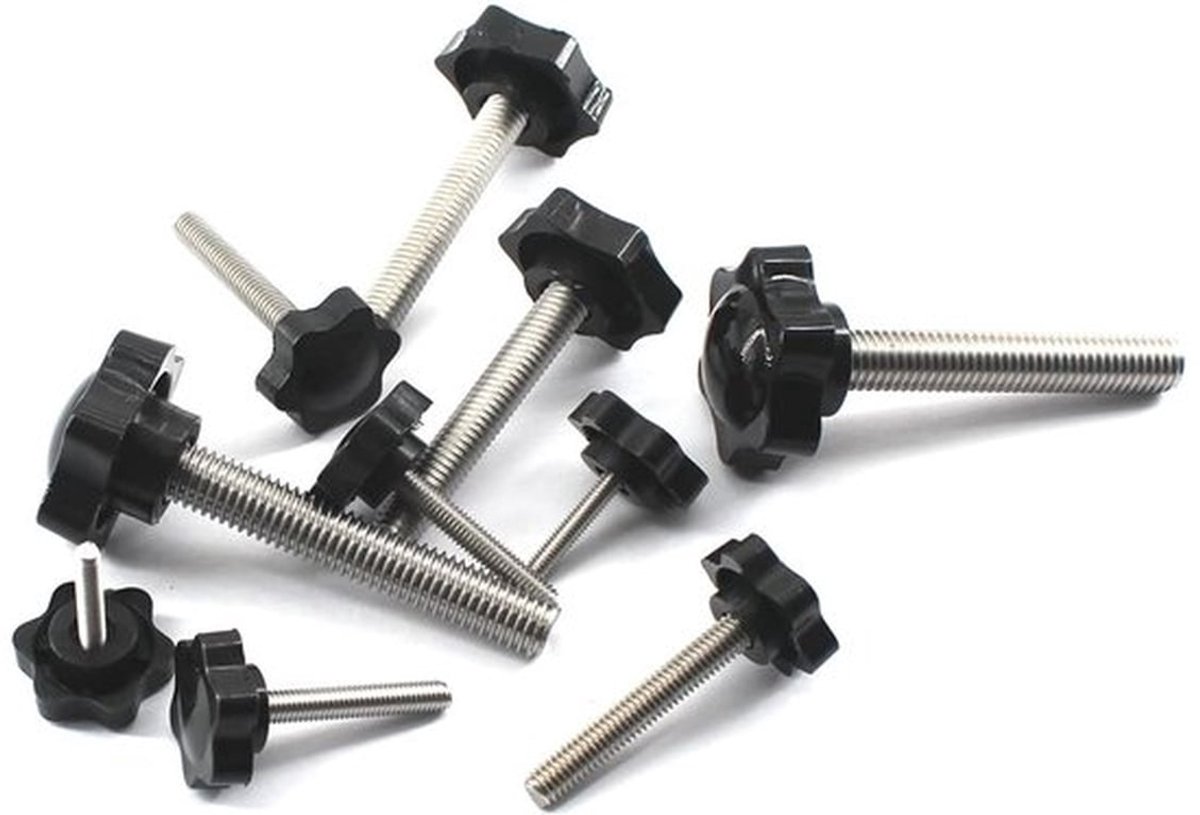 Handknop 32 mm - 8 Stuks - RVS Schroef - Duurzaam Kunststof - Eenvoudig te Installeren - Anticorrosie - Schroefknop
