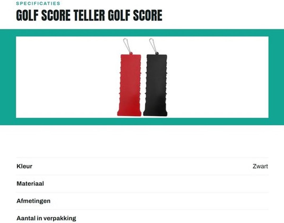 Golf Score Teller - Golf Score Board - Compact en lichtgewicht - 2 stuks - Score indicator - Perfect voor golfers - Handig voor 18 holes
