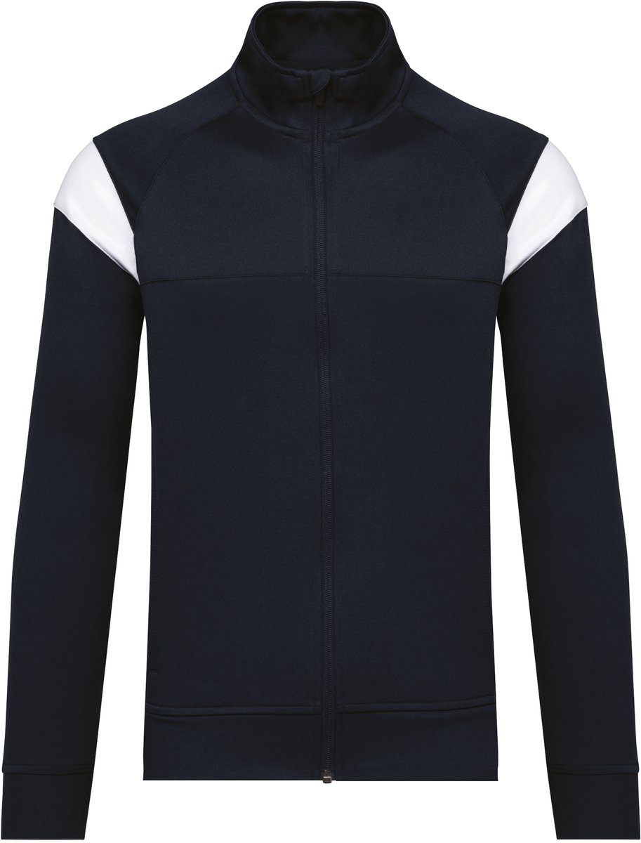 Trainingsjack Heren – Sportvest met Rits – Trainingsvest Unisex – Opstaande Kraag – 100% Polyester – Marineblauw – L