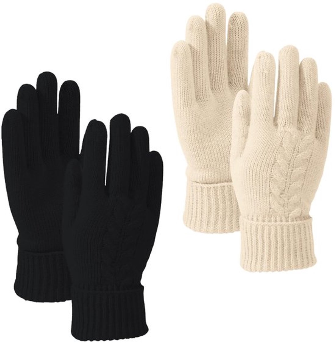 Winterhandschoenen Dames - Touchscreen - Fleece Gevoerd - Warm - Gebreid - Elastisch - Ideaal voor Koud Weer - Handschoenen