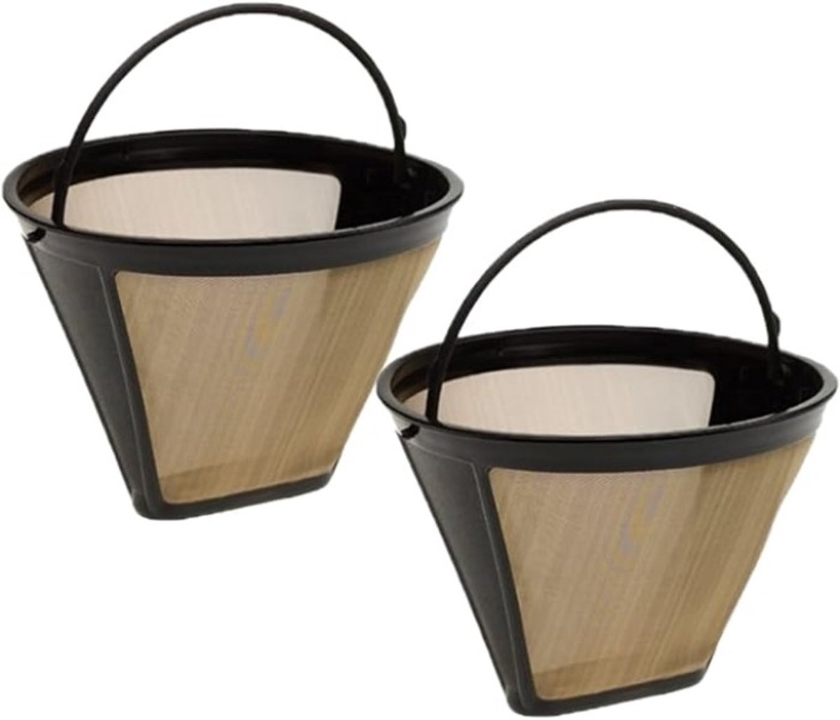 Herbruikbaar Koffiefilter van RVS - 2 Stuks - Goud