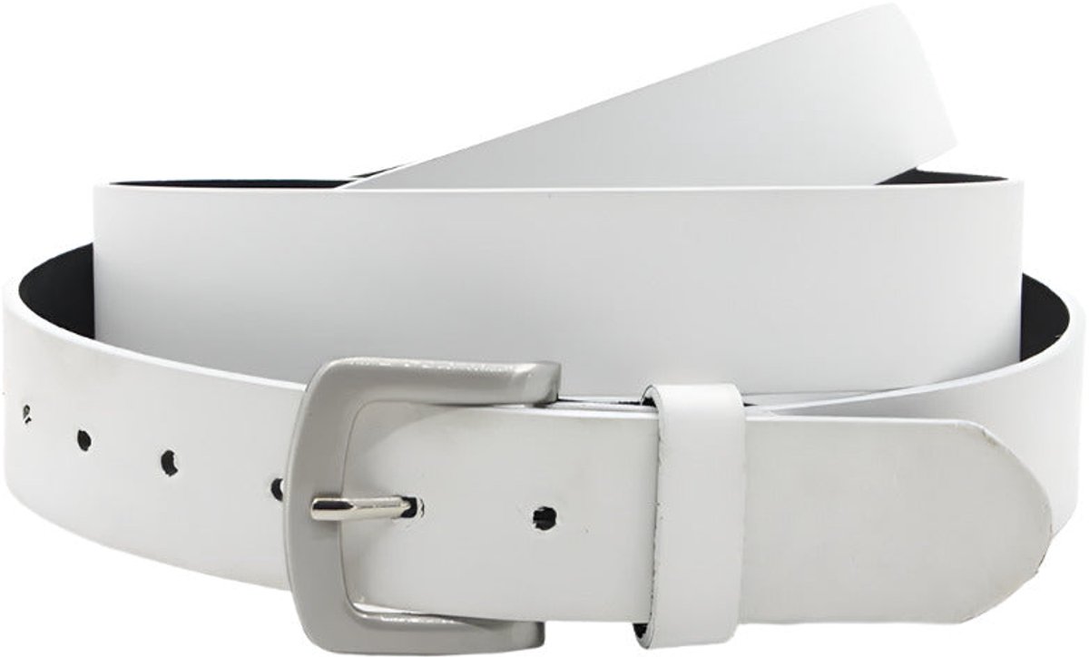 Heren riem XL wit - 4 cm breed - Leer - Extra lange riem - Verstelbaar - Maat 140