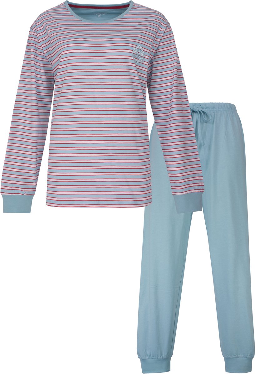 Irresistible Dames Pyjama - Gestreept - Lange Mouwen - Licht Blauw - Maat L