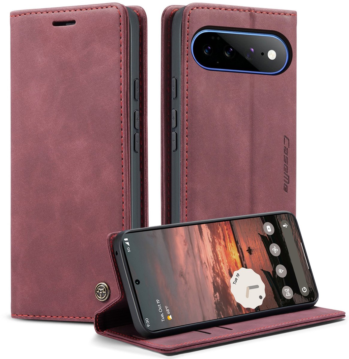 CaseMe Hoesje - Geschikt voor Google Pixel 11 Pro XL Hoesje - CaseMe 013 Book Case - Bordeaux