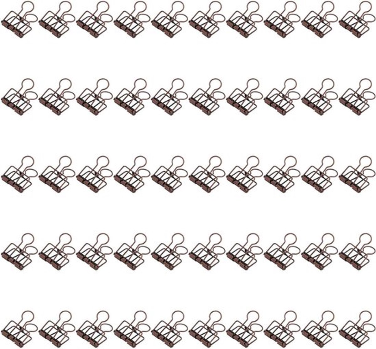 50 Stuks Metalen Paperclips 32mm - Vouwbare Binderclips voor Kantoor, Thuis en Schoolgebruik in Paars en Brons