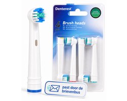 Universele Opzetborstels 4 Stuks - Tandenborstel Kopjes Zacht - Universeel Opzetborstels Volwassenen & Kind - Opzet Borstel met Ronde Kop - Geschikt voor Oral B Pro, SmartSeries, Vitality en Meer - Mondhygiëne - Tandenborstelkopjes - Wit - Denterest