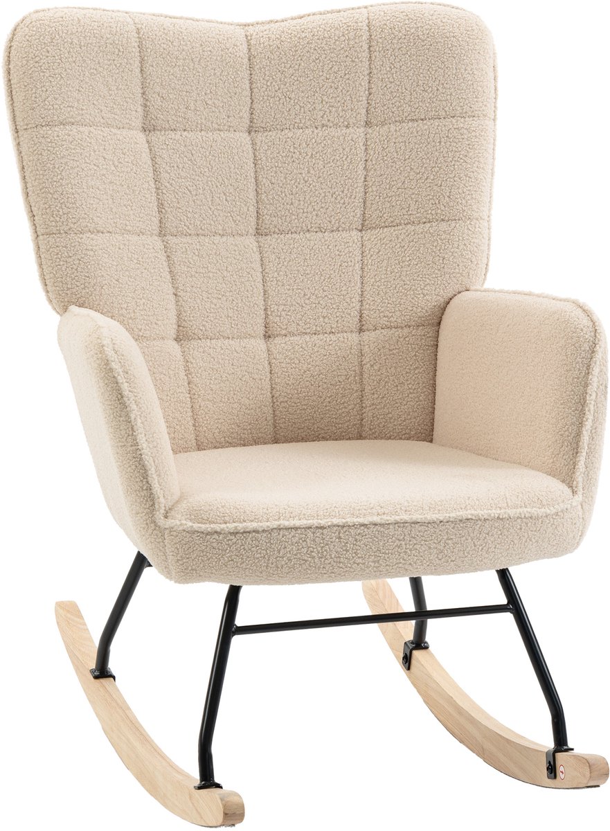 HOMCOM Schommelstoel - Lusbekleding - 71x98x101cm - Beige