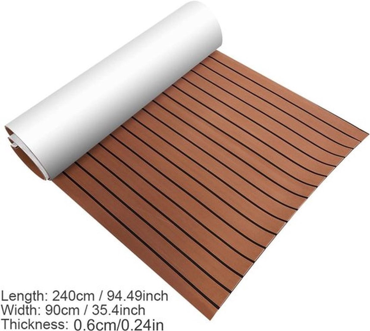 - Vloerbedekking - Teak - Zelfklevend - Schuim - Mat - Yacht - Camper - 240x90x0,6 cm.