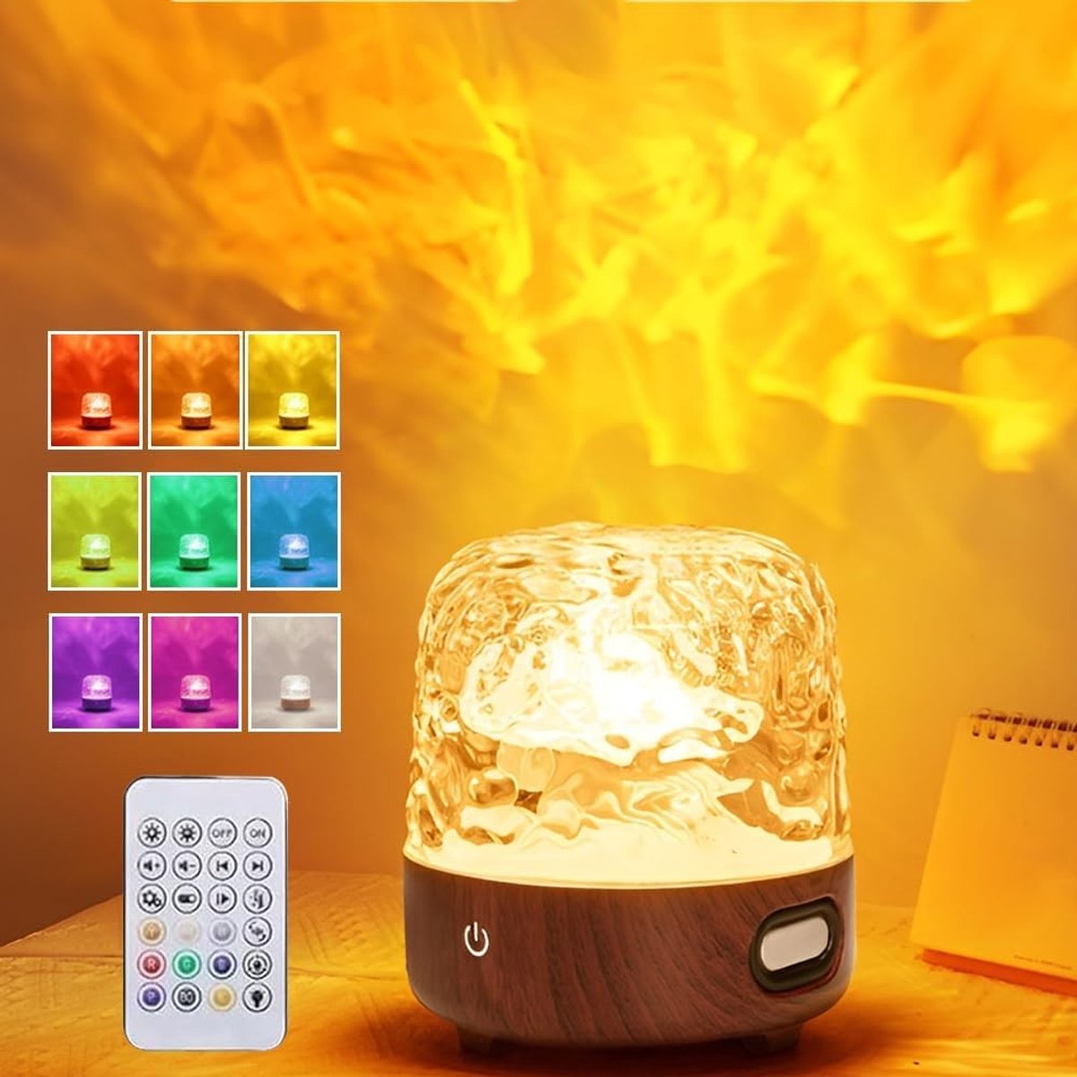 Ocean Lamp - Stijl - - LED Watergolflamp met Afstandsbediening - Voor Slaapkamer en Woonkamer