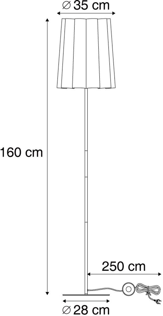Qazqa japandi vloerlamp - Jenni - beige, rond, max. 15W, geschikt voor led, 160cm, ideaal als woonkamer lamp