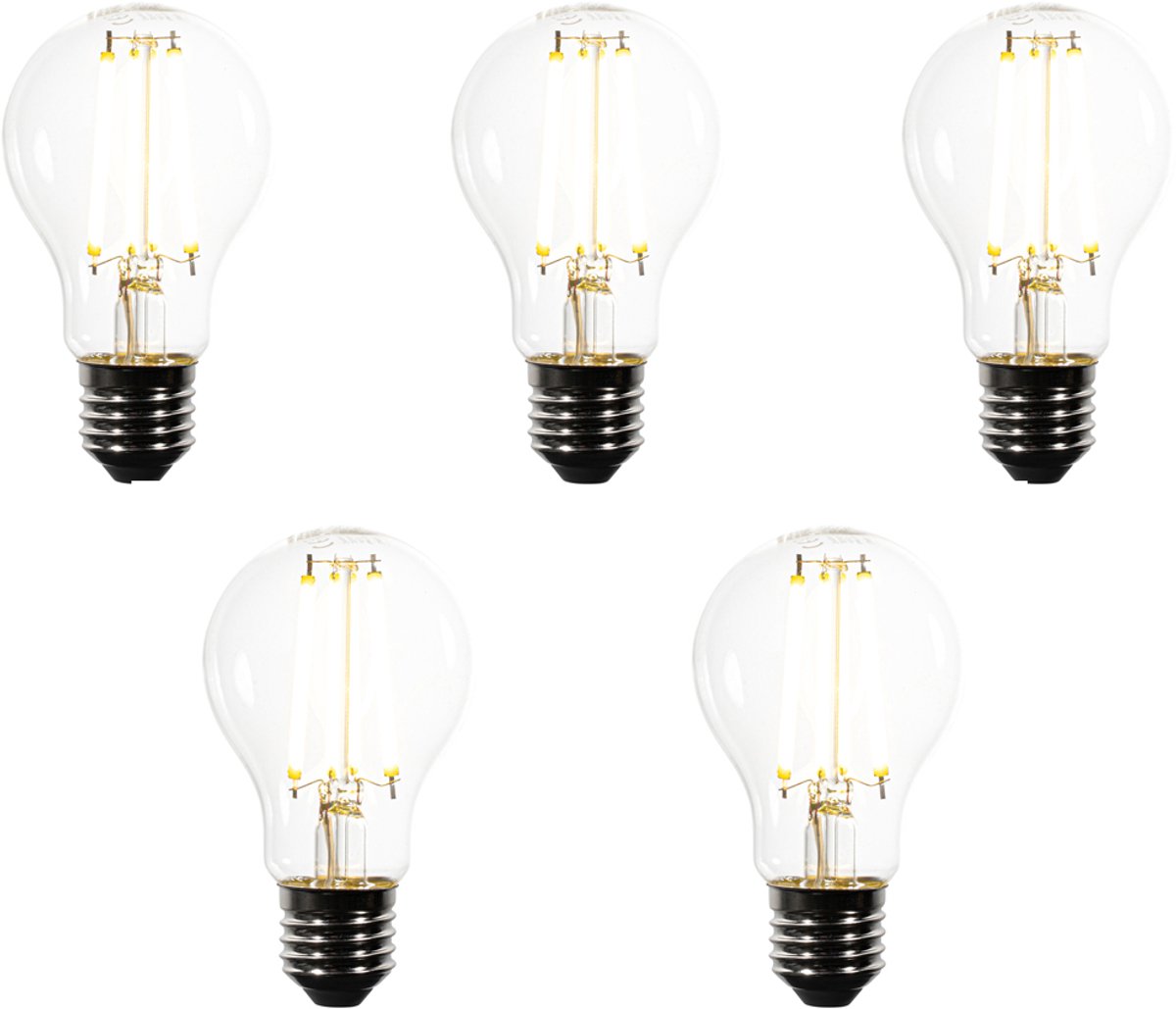 Luedd Set van 5 E27 dimbare LED lampen A60 helder 7.2W 1521 lm 3000K