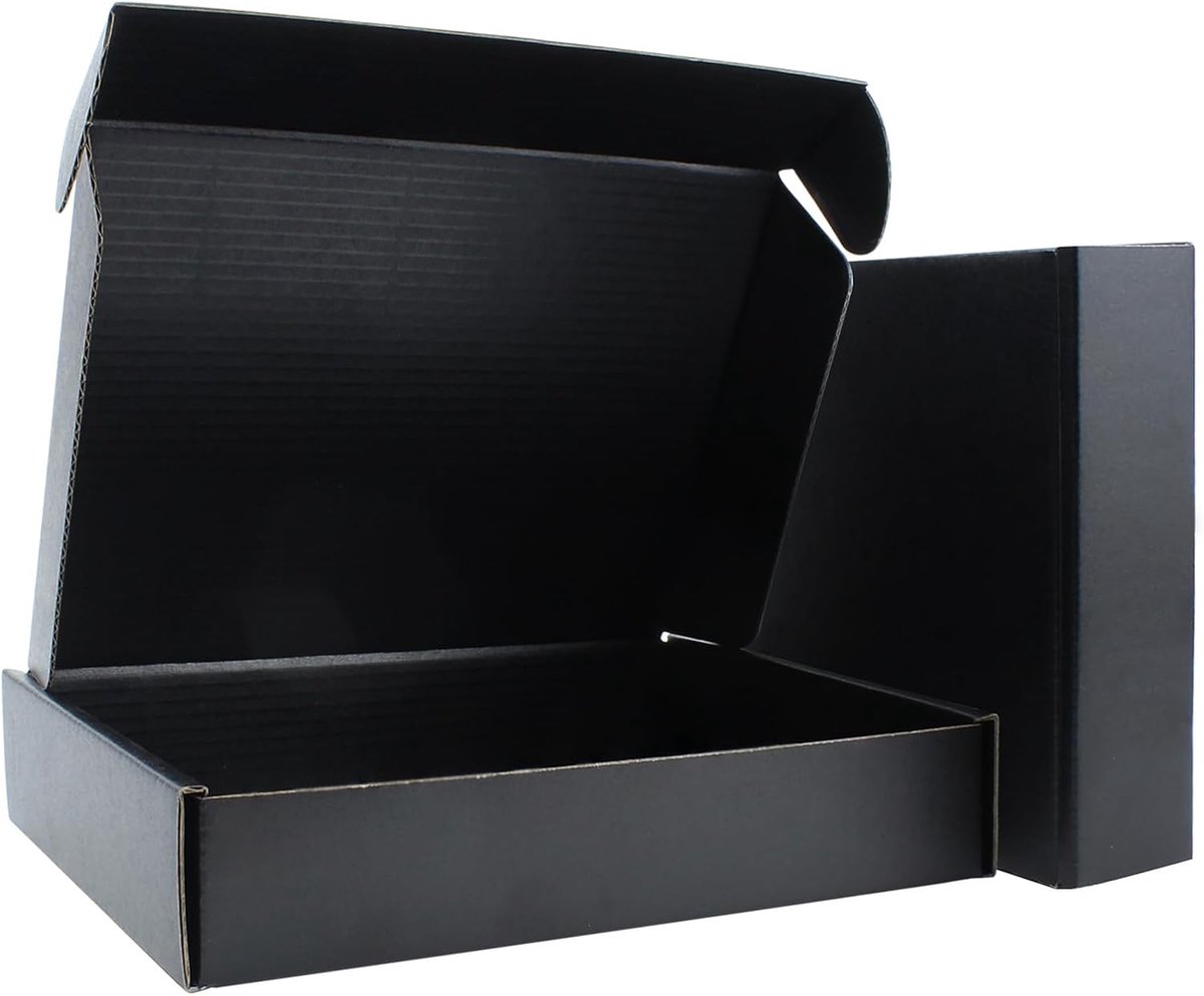 Verzenddozen - Zwart - Zwart - E-flute Golfkarton - Voor Sieraden en E-commerce