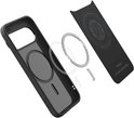 Zwarte Spigen Liquid Air MagFit hoes, magnetische ring en plaat.