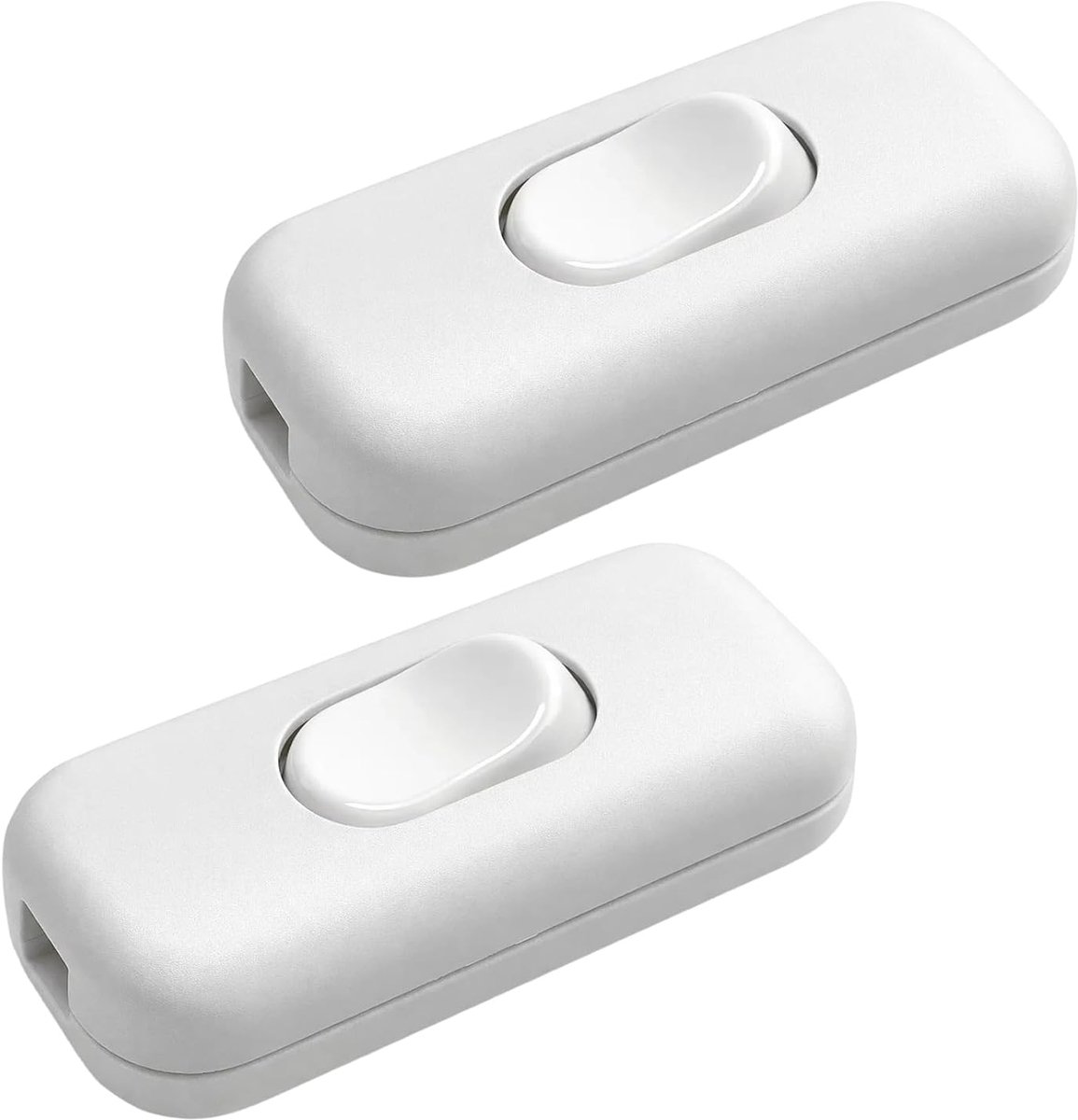2-polige tuimelschakelaar, lichtschakelaar voor tafel- en staande lampen, wit, 2 stuks - ShopVlot